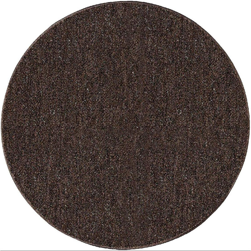 Tapis uni brun tissé à la machine, Rond 12 pi