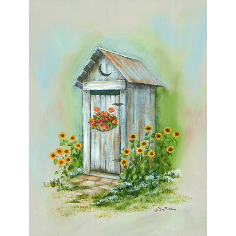 Country Outhouse I - Impression sur toile tendue, H 16 po x l 12 po