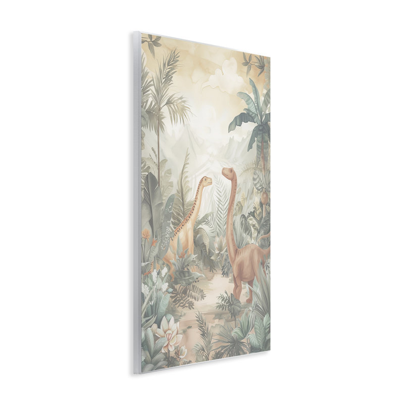 Plaque murale dinosaures discrets dans la jungle, design par Ray Powers, H 19 po x l 13 po