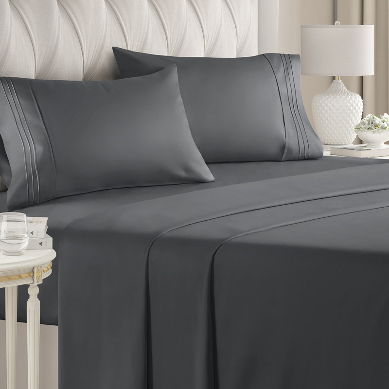 Premium Cooling, Soft & Wrinkle Free Sheet Set - Ultra Soft & Premium Hotel Luxury Bed Sheet Set, Dark Gray
