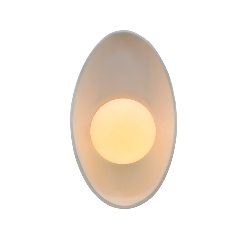 Azem Ceramic Wall Sconce, Matte White