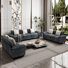 Ensemble de salon rembourré 3 pièces avec causeuse et canapé - canapé modulaire surdimensionné en chenille