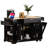 Luxury Kitchen Island With Trash Storage Cabinet, Built-In Power, 3 Drawers, Open Side , 5 Rolling Wheels, Black Classic Featuring Garbage Bin Holder, Power Outlet, Shelves, 5 Design,-1151676362-1151676366