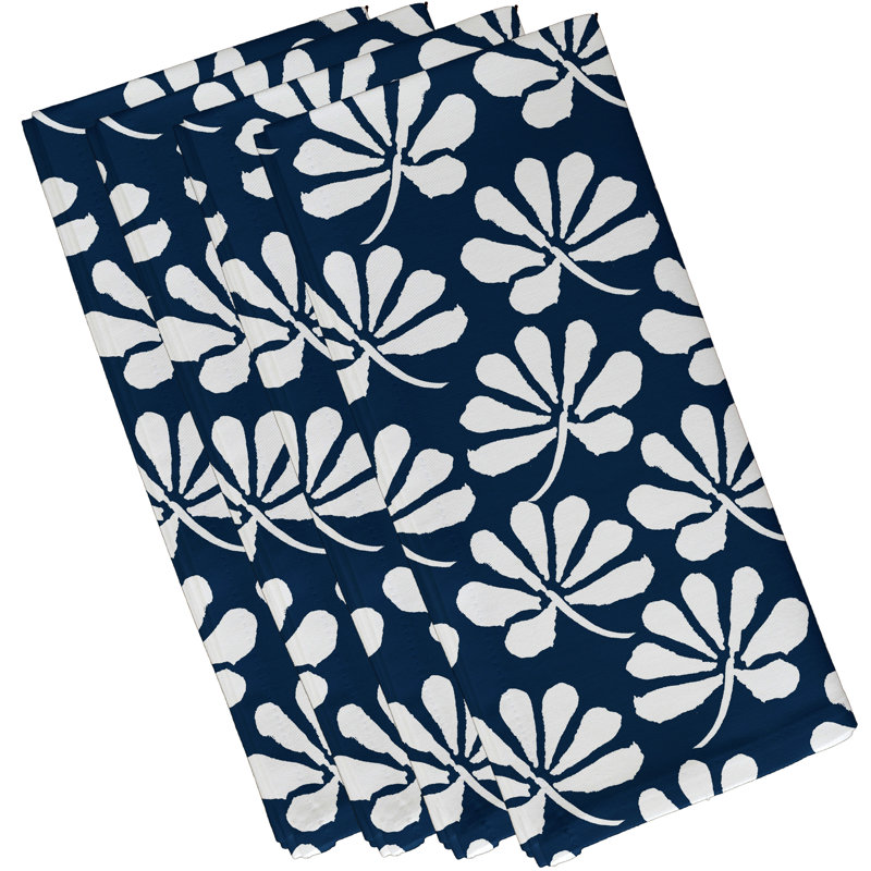 Allen Park Polyester Floral Square Napkin, Blue