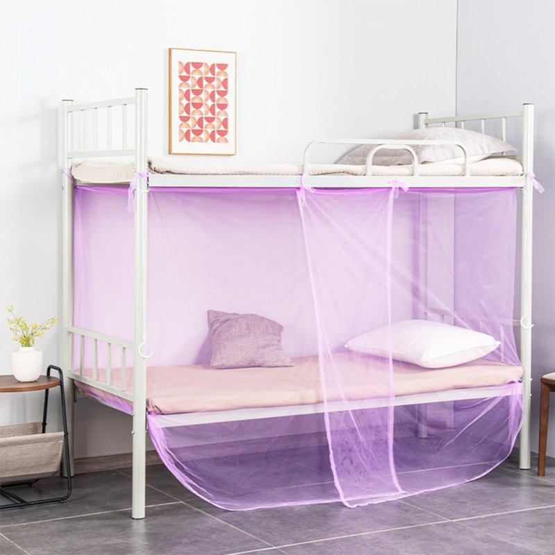 Moustiquaire de tente pour lit à ouverture latérale d'un côté Filet de rideau pour décoration de chambre à coucher pour lit simple sans cadre de lit