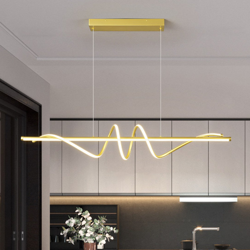 Luminaire moderne à DEL à intensité variable 3000K-6000K avec télécommande Luminaires suspendus à hauteur réglable Lustres irréguliers pour salon Îlot de cuisine Chambre à coucher
