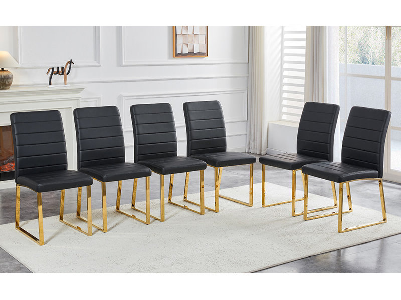 Ensemble de 6 chaises robustes: coussin de 2,1 po d'épaisseur, structure en fer, parfait pour la maison ou le bureau. Couleurs classiques, bon rapport qualité-prix