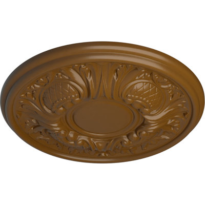 Endurathane Wakefield Ceiling Medallion, 11 3/4"OD x 1 1/4"P (Fits Canopies up to 3 5/8"), Hand-Painted Smokey Topaz Finish