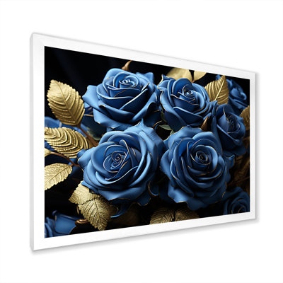 «Azure Blue Roses Arrangement Elegance II», reproduction sur toile