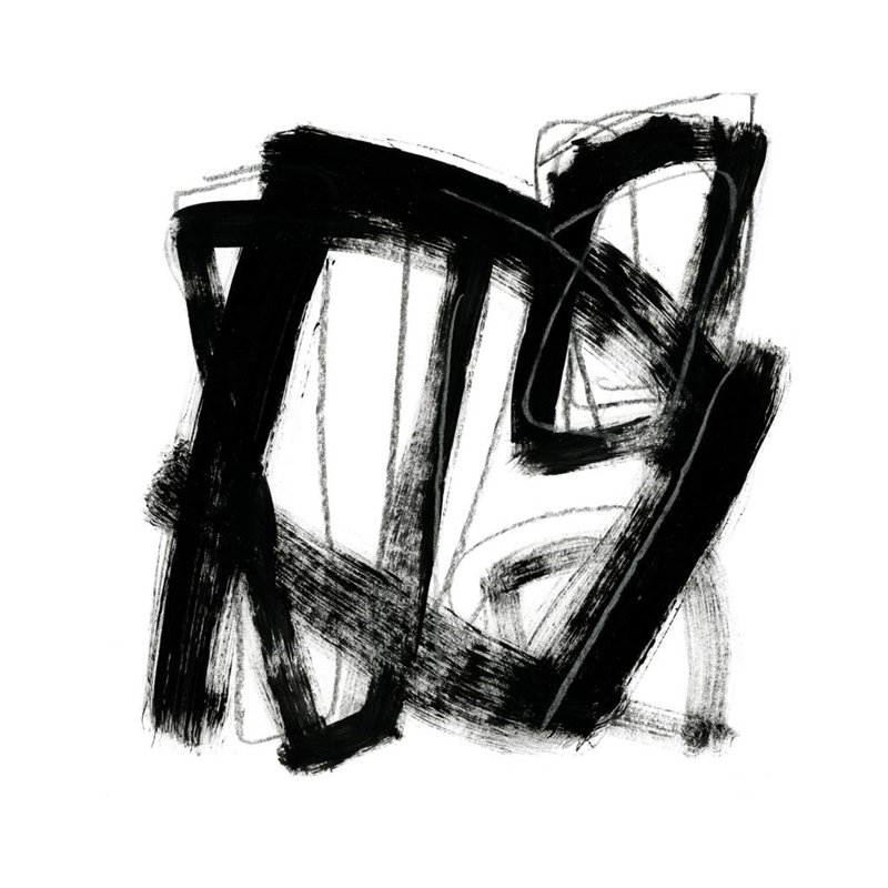 Tessellation VII Abstract - Single Picture Frame Print, 139.7 cm H x 139.7 cm W, Gloss Black