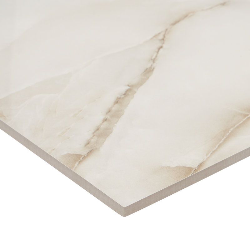 Carreau de marbre et de mur en porcelaine 24 po x 24 po Selene Onyx, Perle onyx
