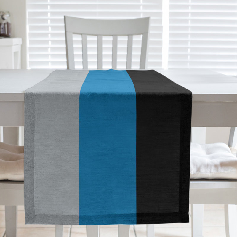 New Orleans Football Stripes Table Runner, 72" x 16", Polyester, Detroit Football Blue Middle