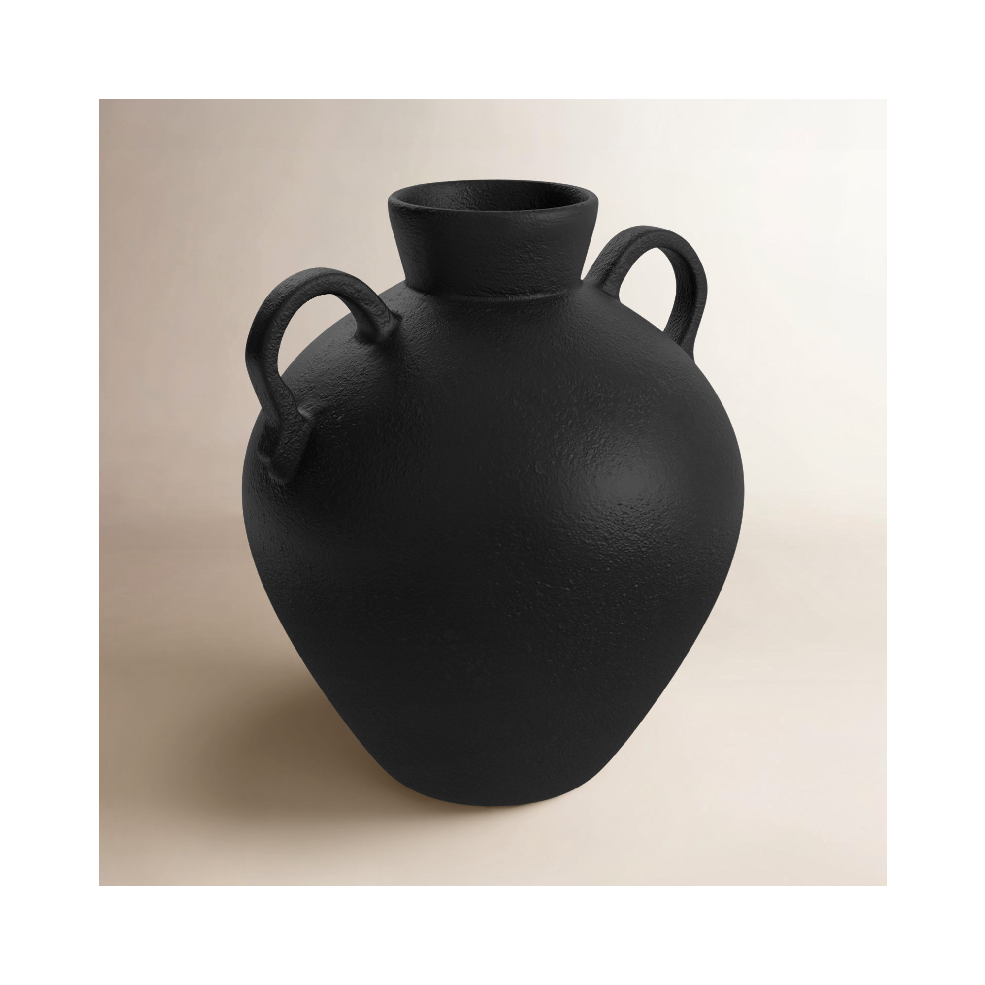 Sagebrook Home Bronsyn Terracotta Vase: Timeless Handcrafted Decor Accent Piece, Textured Black