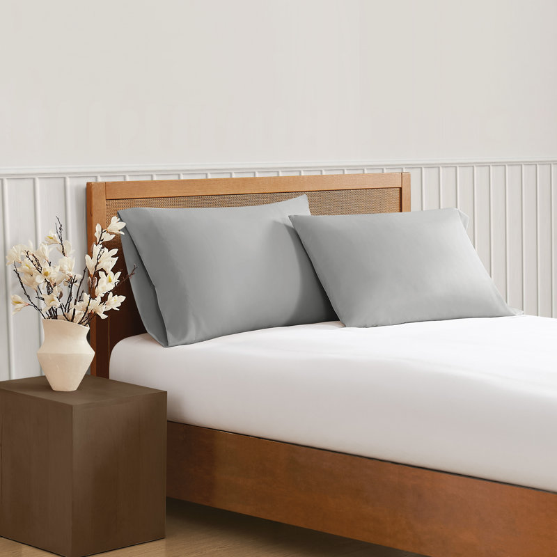 2 Piece Guest Room Pillowcase Case Pack, Gray, Queen Pillowcase Case Pack
