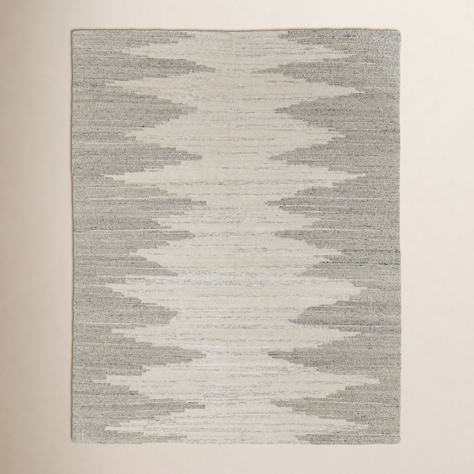 Hand-Woven Abstract Wool Rug, Rectangle 5'6" x 8'6"