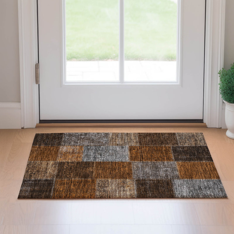 Premium Machine Washable Prisco Paprika Rug, Rectangle 1'8" x 2'6"