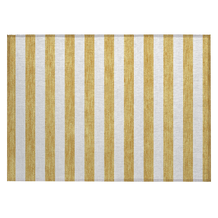 Washable Striped Indoor / Outdoor Rug