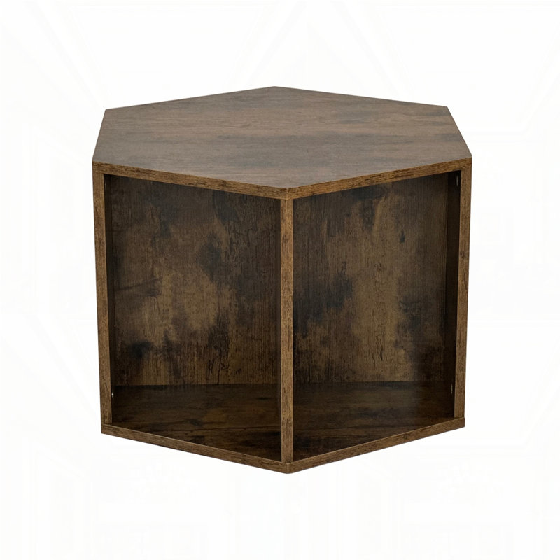Hexagonal Coffee Table, Antique Brown