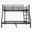 Lit superposé simple au dessus d'un lit double en métal durable pour adultes et enfants, capacité de 650 + 750 lb, avec garde-corps et échelle, conception peu encombrante, aucun sommier requis