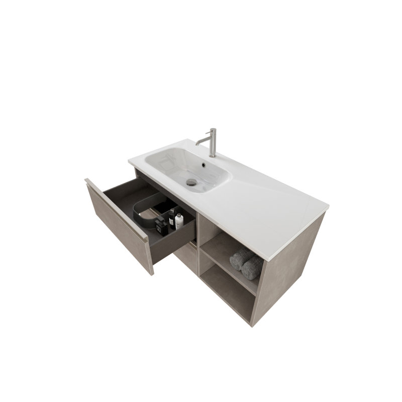 Talbot Single Vanity with Integrated Basin, Grey