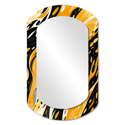 Jaune et noir Painterly Cheeta - Miroir mural unique