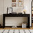 Curved Console Table, With Storage Wooden Entryway Table With 2 Drawers, Farmhouse Rustic For Entryway, Hallway, Living Room (Distressed Black)-639933017