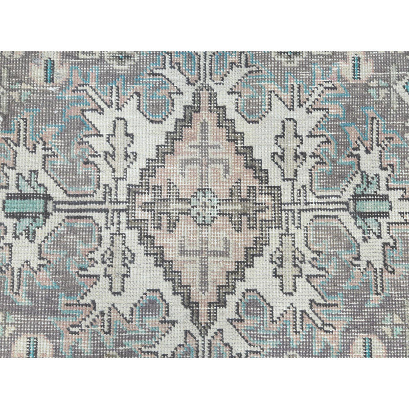 Tapis oriental 8 pi x 8 po x 8 po de couleur pêche vieilli Tabriz persan vieilli, en laine nouée à la main et ciselée à poils longs 53C8 CAE60FA94D109ED7124D853875C9