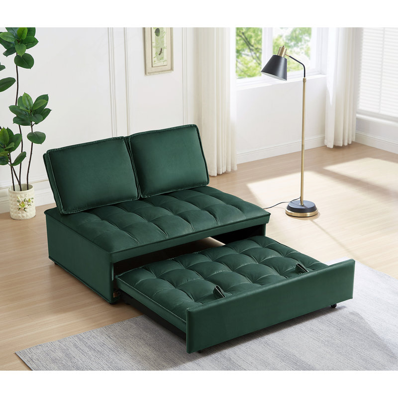 Canapé-lit convertible polyvalent avec dossiers amovibles pour le confort de la maison, Vert