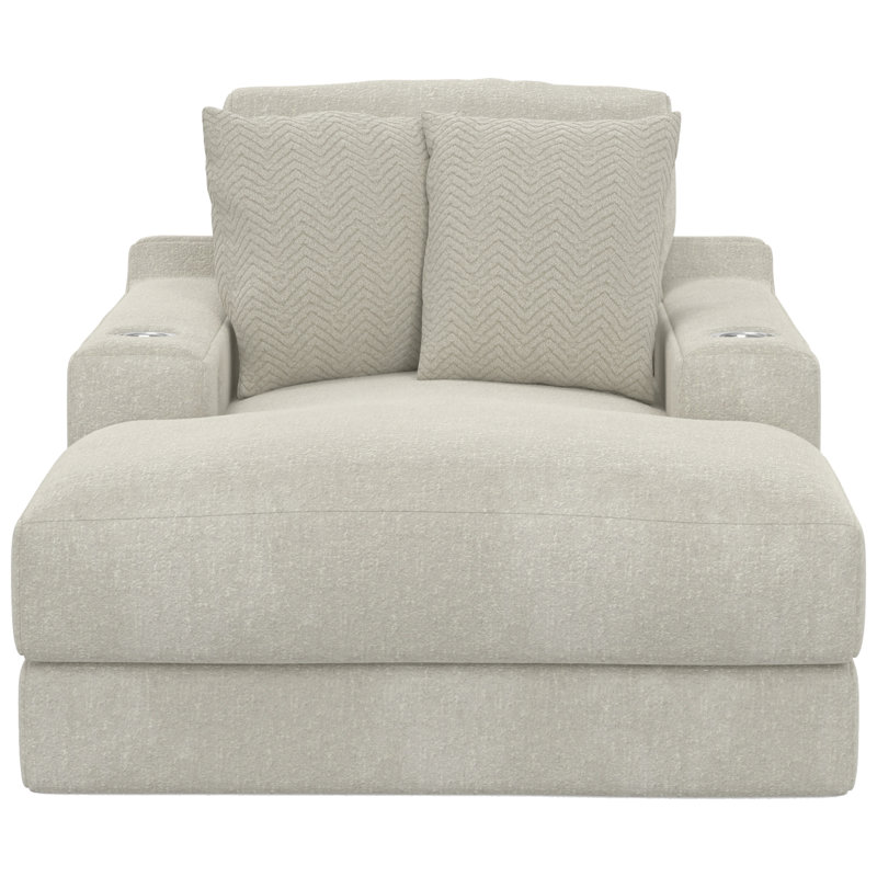 Chaise confortable avec ports de charge USB, Ivoire ivoire