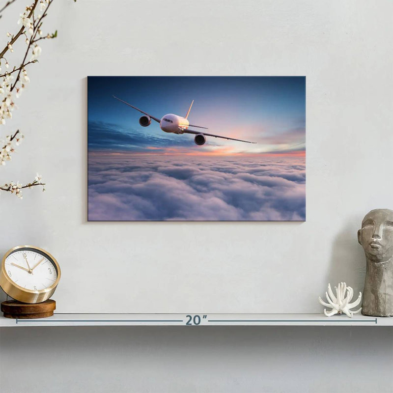 Mehar Approaching Airplane, 8" H x 12" W