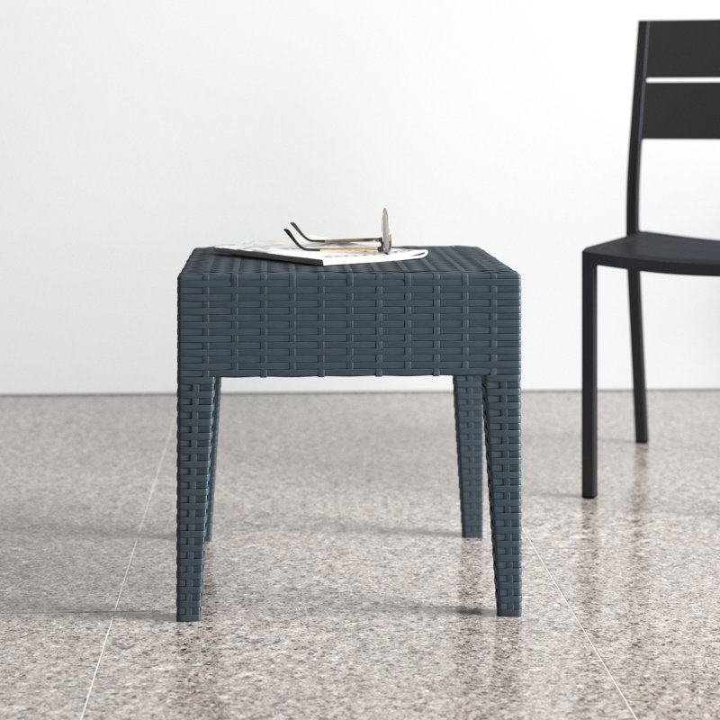 Martz Square Outdoor Side Table, Dark Gray