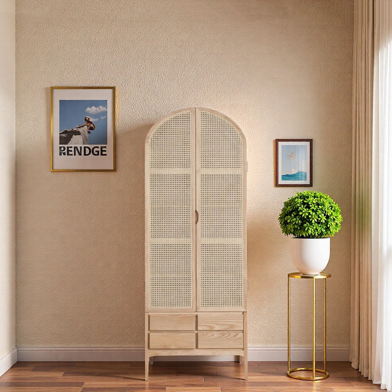 Armoire simple moderne en rotin tressé