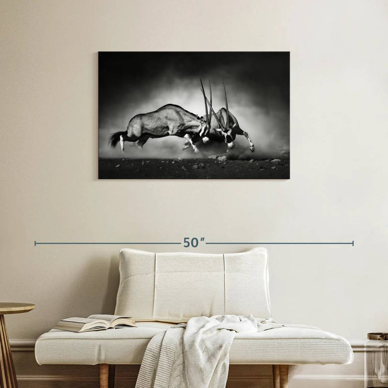 Brampt Fighting Oryx, 24" H x 36" W