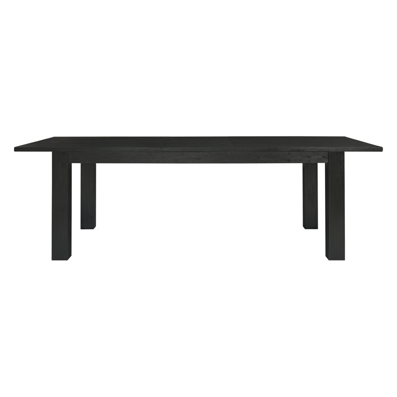 Bozrah Extendable Acacia Solid Wood Dining Table, Brushed Black