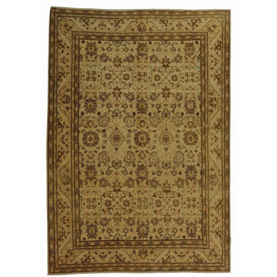 High-Quality Hand-Knotted Ivory Area Rug
