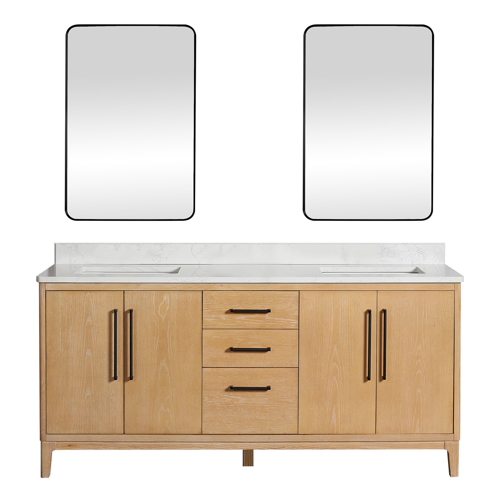 Langosta 72" Free Standing Double Bathroom Vanity, Washed Ash Gray