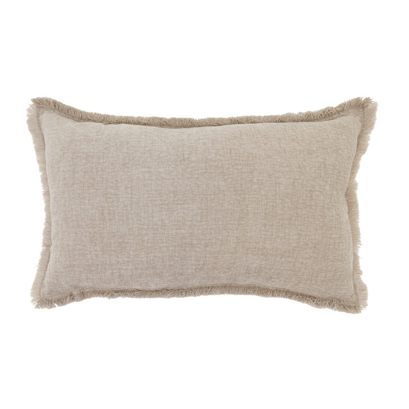Coussin décoratif Fringe Edge, Tanné, 12 po x 20 po, polyester