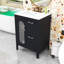 Meuble-lavabo simple autoportant contemporain avec porte en verre Moru et tablette réglable-1101354952