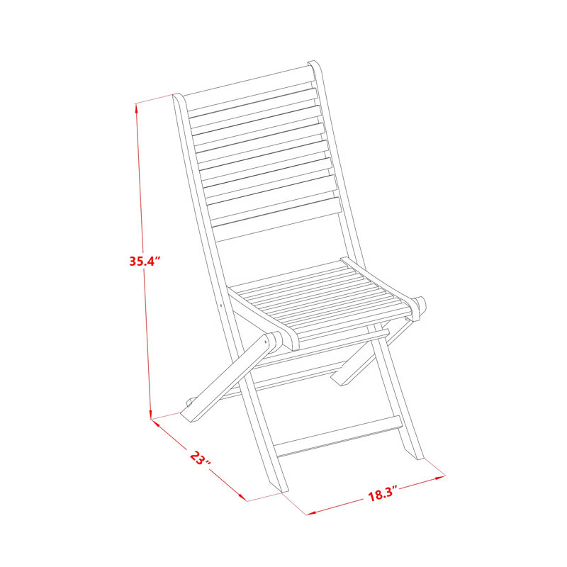 Chaises de salle à manger d'extérieur pliables Cameron - bois d'acacia, ensemble de 2, huile naturelle