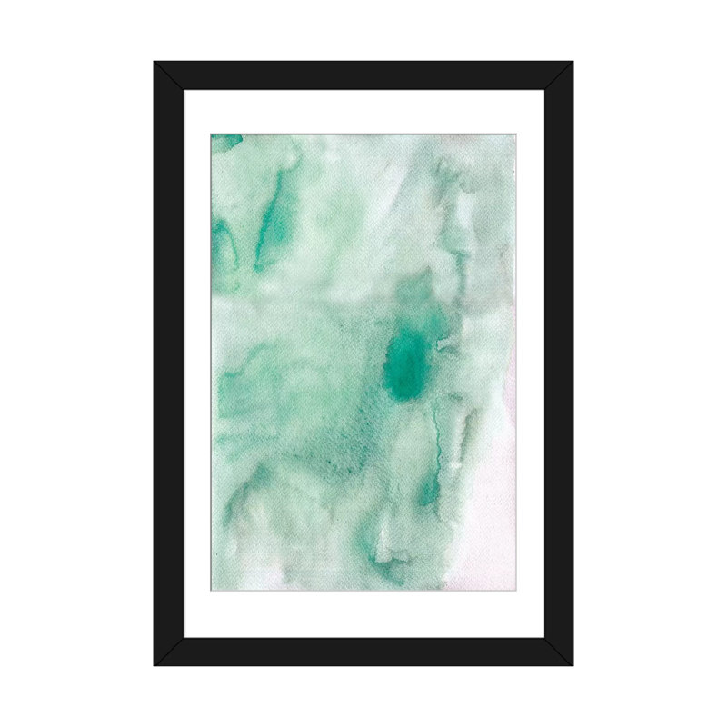 " Beach Abstract " by Albina Bratcheva, 32" H x 24" W x 1" D, Black Framed Fine Art Paper, White