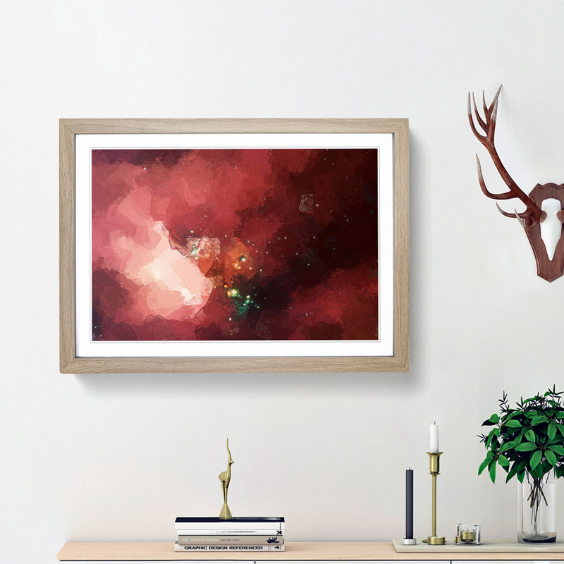 Out of Space Vol.29 in Abstract - Picture Frame Graphic Art Print, Oak Framed, 62cm H x 87cm W x 2cm D