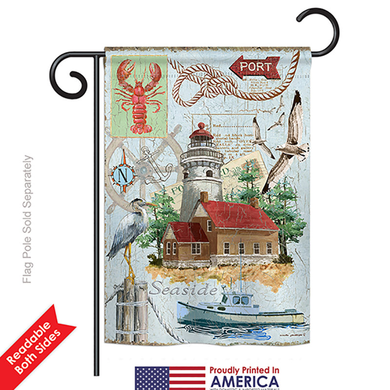 Drapeau de jardin en polyester à 2 côtés Kinner Seaside, H 18,5 po x l 13 po