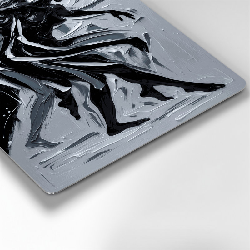 Abstrait art figuratif gris en métal 60, H 20 po x l 24 po