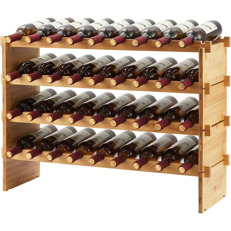 Open Shelving Wine Bottle Rack Brown