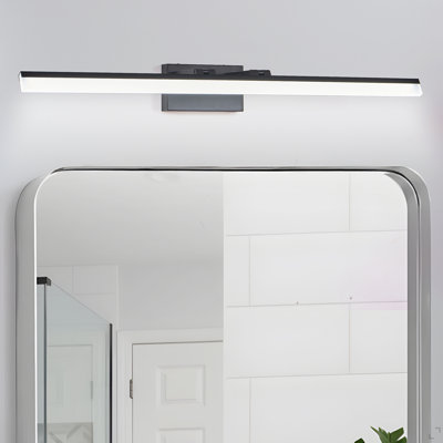 Luminaire de salle de bain moderne 39 po à DEL - Élégante applique murale en métal noir pour miroir, vestiaire ou lavabo