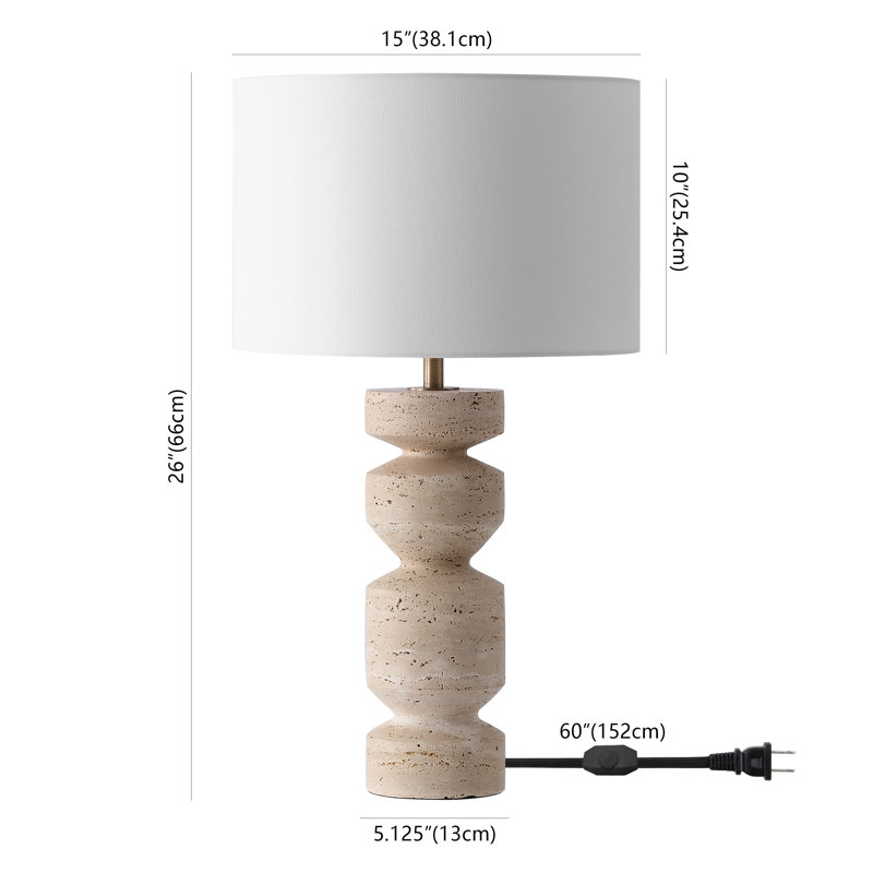 Jiminy Travertine Table Lamp