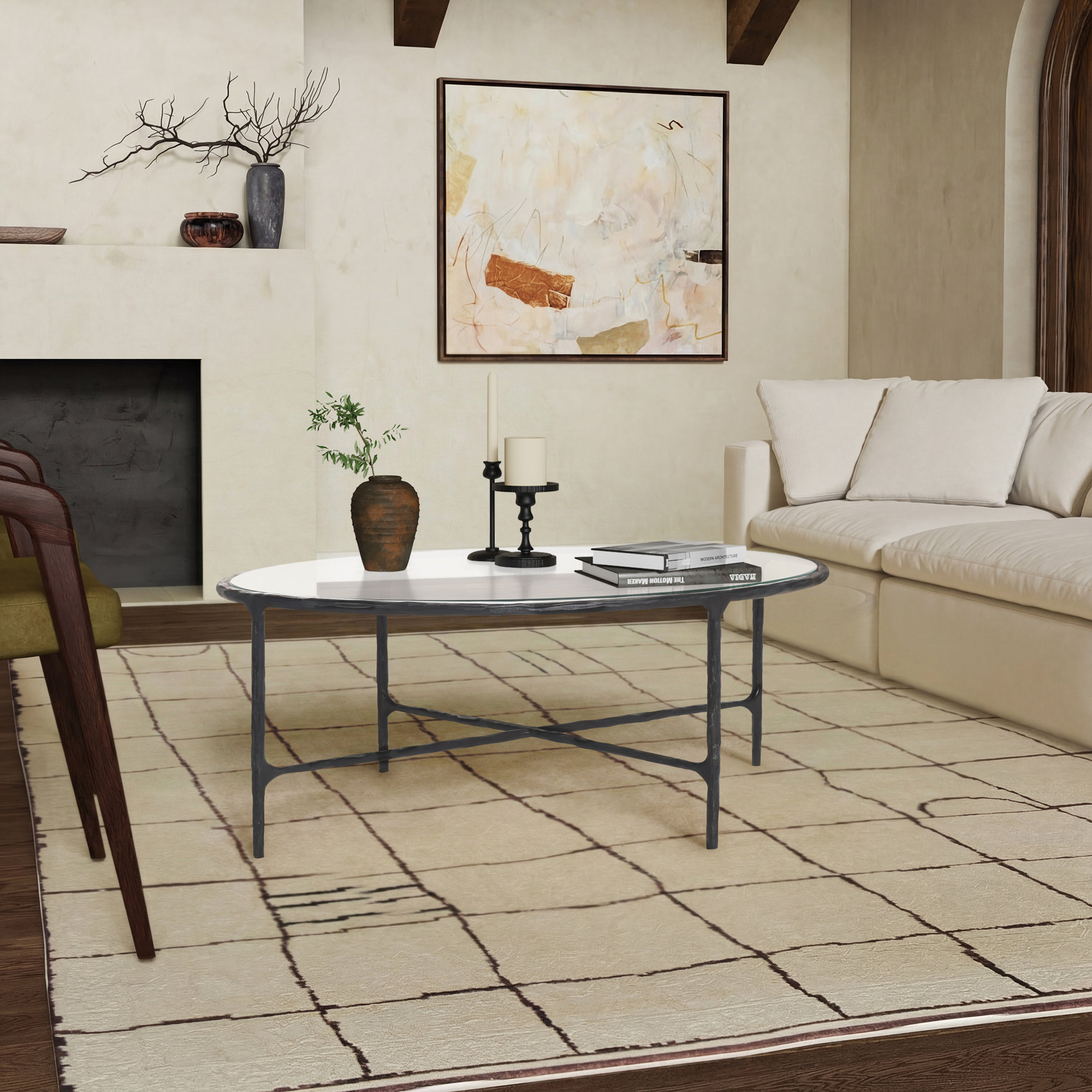 Evelynn Coffee Table, Clear, Black