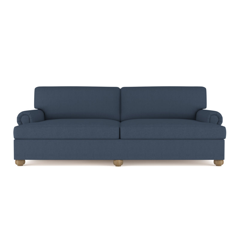 Leroy Rolled Panel-Arm Daybed with Bun Feet, Vintage Leather Alabaster, Weathered