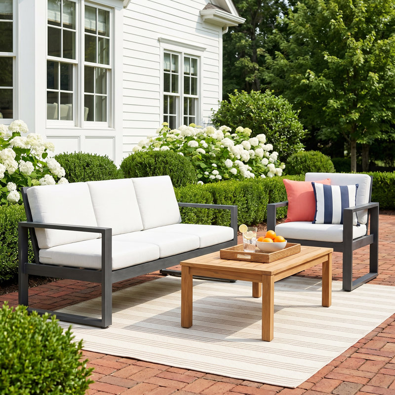 Lucier 5 - Person Patio Conversation Set with Cushions