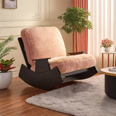Chaise berçante européenne en bois massif